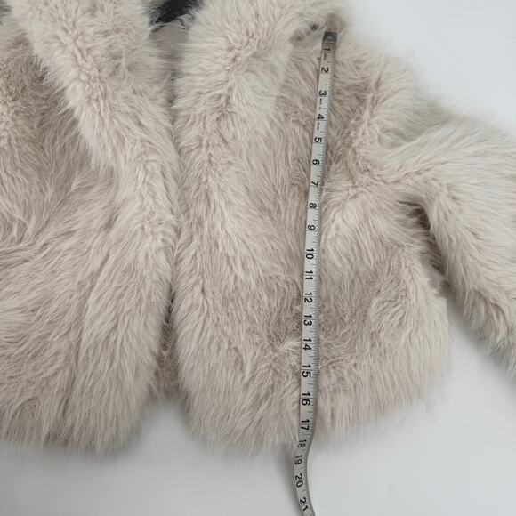 Wild Fable Cream Womens Cropped Hooded Teddy Faux Fur Oversized Jacket Size XXS - Picture 10 of 10